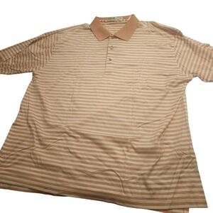 Fairway & Greene Polo Shirt Mens XL Striped Golf Classic Mercerized Cotton